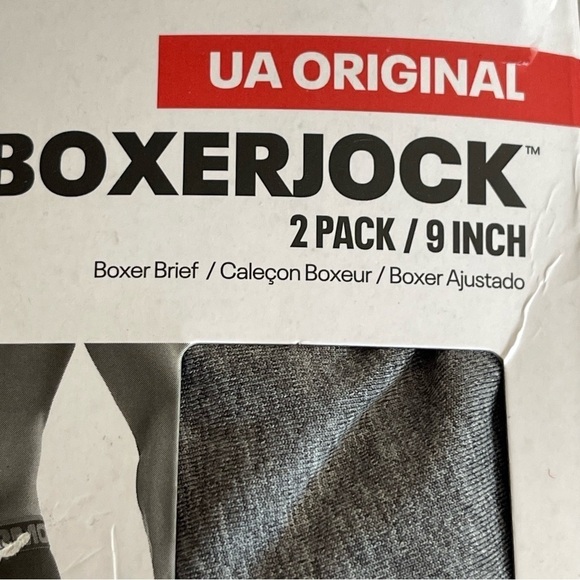 Under Armour UA Original BoxerJock Mens Size 5XL Gray 2 pair 9” inseam New - Picture 5 of 8